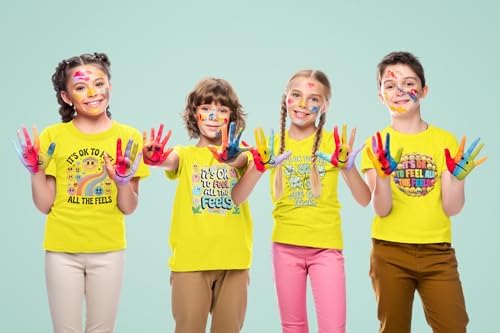 Varsany Yellow Mental Health T Shirt – Children’s VE Day T Shirts Girls Boys Yellow Top For School Awareness & Support Events