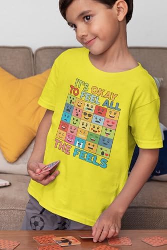 Varsany Yellow Mental Health T Shirt – Children’s VE Day T Shirts Girls Boys Yellow Top For School Awareness & Support Events