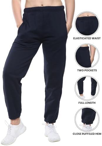 VEARZ Unisex Kids PE Fleece Joggers - Boys Girls School Jog Pants Elasticated Cuff Jogging Sweatpants Tracksuit Bottoms Age 2-13 Years