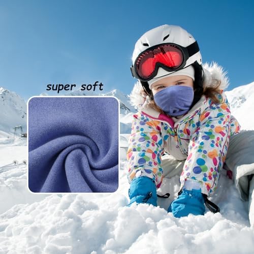 Veesper Neck Warmer Kids 3PCS Windproof Warm Toddler Snoods For Kids High Elastic Neck Gaiter For Boys Girls Thick Baby Snood For Skiing Running Cycling