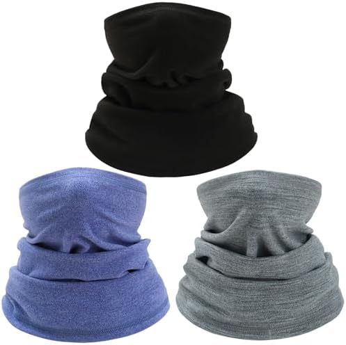Veesper Neck Warmer Kids 3PCS Windproof Warm Toddler Snoods for Kids High Elastic Neck Gaiter for Boys Girls Thick Baby Snood for Skiing Running Cycling