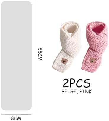 VEHYEGOI 2 Pieces Of Bear Scarf For Children Cute Warm Scarf Windproof Scarf Soft Knitted Scarf Versatile Scarf