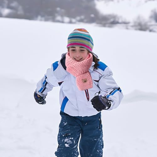 VEHYEGOI 2 Pieces Of Bear Scarf For Children Cute Warm Scarf Windproof Scarf Soft Knitted Scarf Versatile Scarf