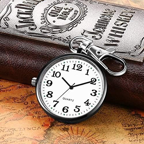 Verlike Kids Children Round Dial Quartz Analog Nurse Keychain Pocket Watch Sky Blue