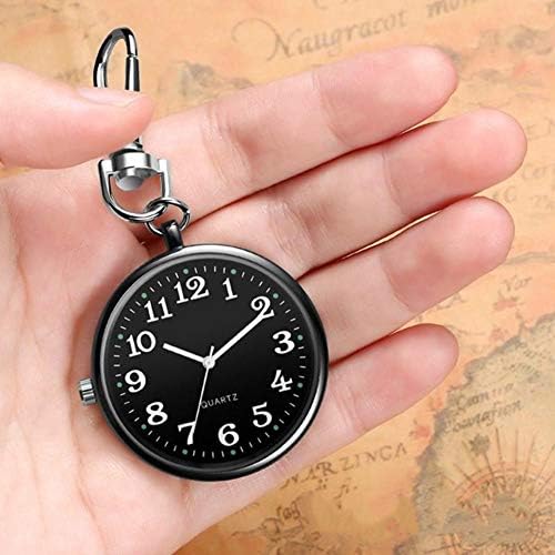 Verlike Kids Children Round Dial Quartz Analog Nurse Keychain Pocket Watch Sky Blue