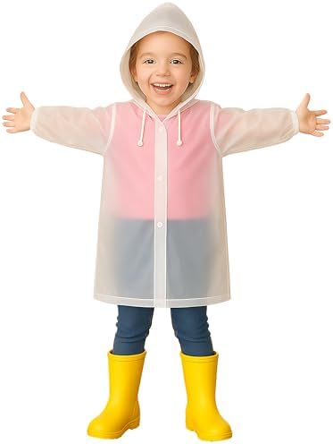 VESUVIUS 2 Pack Kids Waterproof Poncho - Long Rain Coats For Kids Waterproof Rain Poncho For - Ponchos Waterproof Rain Coat - Raincoats Waterproof Boys And Girls