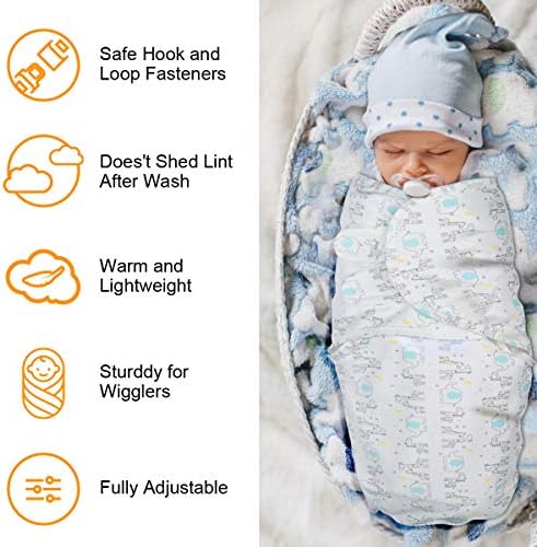 Vicloon Baby Swaddle Wrap 2 Pcs Newborn Swaddle Blanket Wrap Organic Cotton Baby Blanket Wrap For Baby 0-3 Months 7-14lbs