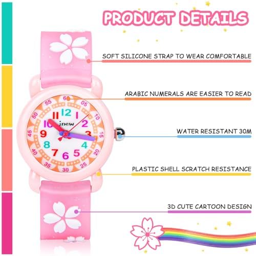 Vicloon Kids Watch Girls Watch Waterproof 3D Cute Cartoon Toy Silicone Band Wristwatch Childrens Watches Gift For Girls Boys Age 3-11 Years Old