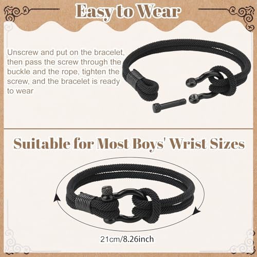 ViEinkaufen Boys Bracelet - Cool Presents For Teenage Boys And Gifts In Black