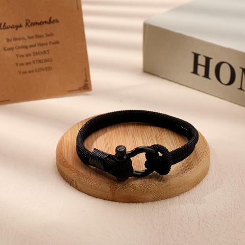 ViEinkaufen Boys Bracelet - Cool Presents For Teenage Boys And Gifts In Black