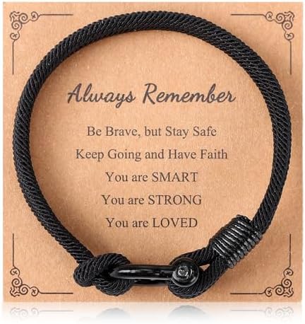 ViEinkaufen Boys Bracelet - Cool Presents for Teenage Boys and Gifts in Black