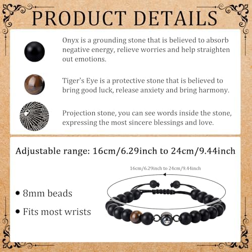 ViEinkaufen Boys Bracelets Black Adjustable 100 Languages Projection Teen Couples Birthday Bracelet Cool Presents For 13 14 15 16 17 18 Year Olds Boy