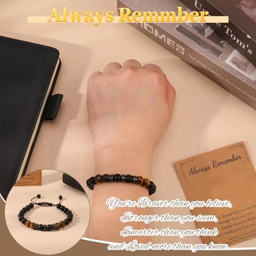 ViEinkaufen Bracelet For Boys Teens Boyfriend Teenager Black Bracelet Present For Birthday Graduation Christmas