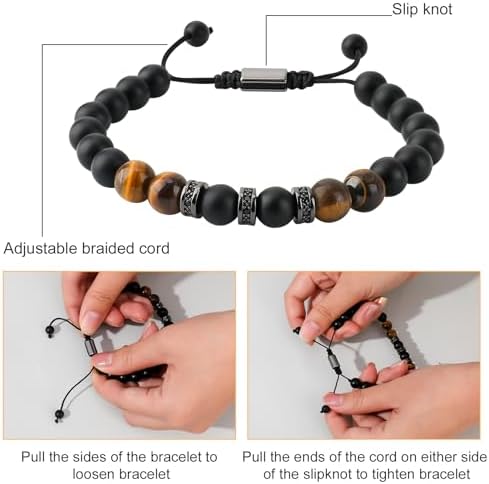 ViEinkaufen Bracelet For Boys Teens Boyfriend Teenager Black Bracelet Present For Birthday Graduation Christmas