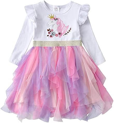 VIKITA Girls Dresses Princess Dress Flower Tulle Birthday Party Dress Girls Clothing 2-8 Years