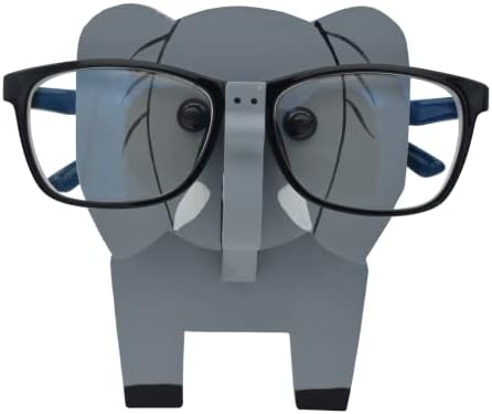 VIPbuy Elephant Shaped Wood Glasses Holder 3D Wooden Puzzle Eyeglasses Stand Animal Spectacle Holder Sunglasses Display Rack Gifts Home Office Desk Decor