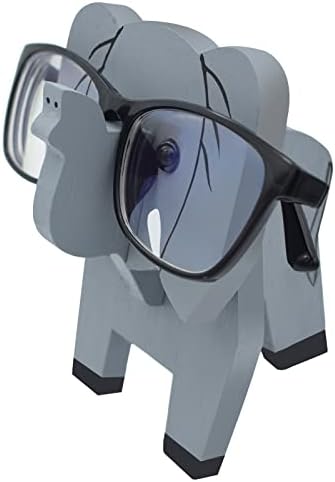 VIPbuy Elephant Shaped Wood Glasses Holder 3D Wooden Puzzle Eyeglasses Stand Animal Spectacle Holder Sunglasses Display Rack Gifts Home Office Desk Decor