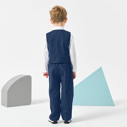 Volunboy Baby Boys 4-Piece Formal Suit Toddler Waistcoat Wedding Party Birthday Dress Gentleman Suit