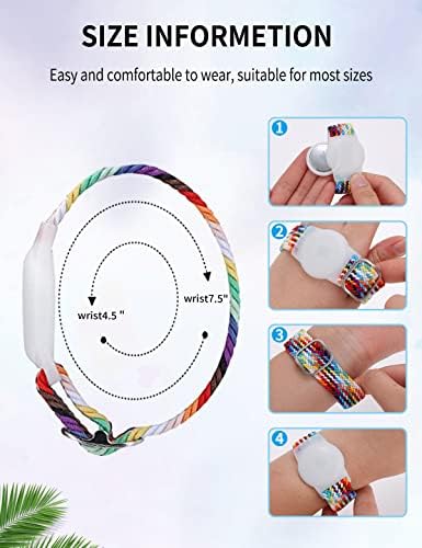 Vozehui AirTag Bracelet For Kids Adult AirTag Holder With Elastic Wristband Adjustable Anti Lost Watch Strap For Toddler Child And Men Women