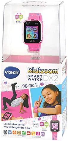 VTech - KidiZoom SmartWatch DX2 Pink Children's Digital Watch Photo Selfie Video Vertical Touch Screen High-Tech Toy Gift For Children And Teens From 5 To 13 Years - Content In French