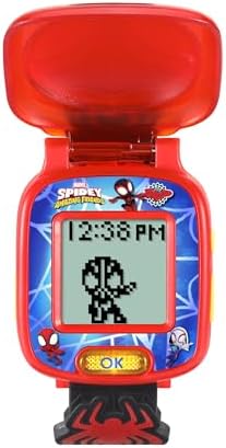 VTech Spidey And His Amazing Friends: Spin Learning Watch Official Spidey Watch With 4 Fun Games LCD Screen 9 Digital Clock Faces Suitable For Ages 3 4 5+ Years English Version