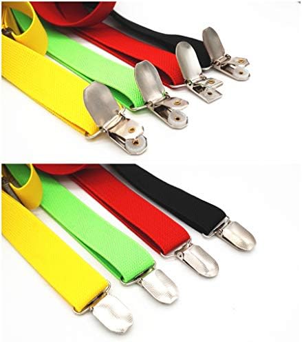 WannGe Child Kids Suspenders - 1" Adjustable Y-Back Clip-on Suspender For Boys & Girls