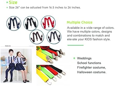 WannGe Child Kids Suspenders - 1" Adjustable Y-Back Clip-on Suspender For Boys & Girls