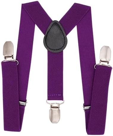WannGe Child Kids Suspenders - 1" Adjustable Y-Back Clip-on Suspender for Boys & Girls