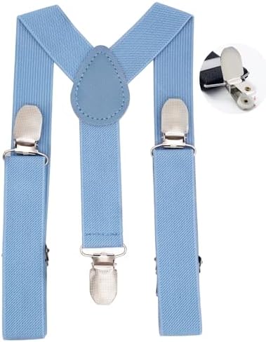 WannGe Kids Y-Shape Suspenders - Adjustable Comfortable Braces for Boys & Girls