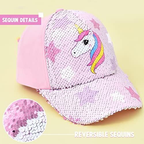 WAWSAM Girls Unicorn Baseball Cap Kids Trucker Hat Youth Cute Adjustable Snapback Cap