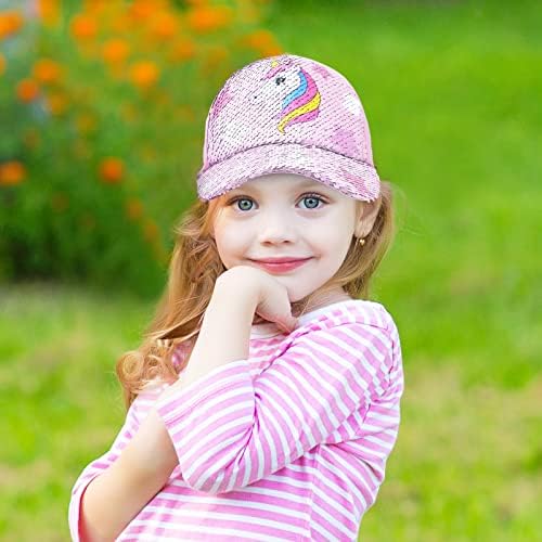 WAWSAM Girls Unicorn Baseball Cap Kids Trucker Hat Youth Cute Adjustable Snapback Cap