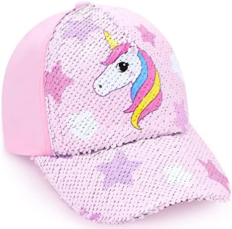 WAWSAM Girls Unicorn Baseball Cap Kids Trucker Hat Youth Cute Adjustable Snapback Cap