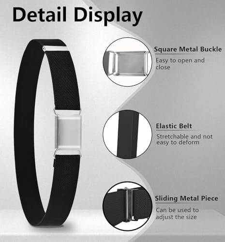 WEFINEST 3 Pcs Boys Belts Elastic Kids Belts Belt For Kids Adjustable Kids Belt 4-5 Boys With Easy Buckle Unisex Kids Belts For Boys Age 8-10 For Boys Girls And Children Available For All Ages