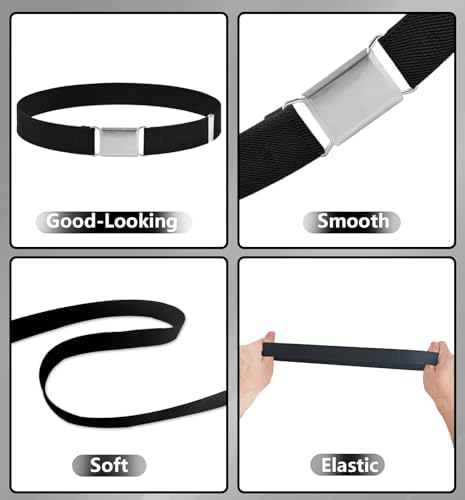 WEFINEST 3 Pcs Boys Belts Elastic Kids Belts Belt For Kids Adjustable Kids Belt 4-5 Boys With Easy Buckle Unisex Kids Belts For Boys Age 8-10 For Boys Girls And Children Available For All Ages