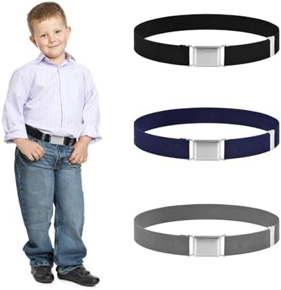 WEFINEST 3 Pcs Boys Belts Elastic Kids Belts Belt For Kids Adjustable Kids Belt 4-5 Boys With Easy Buckle Unisex Kids Belts For Boys Age 8-10 For Boys Girls And Children Available For All Ages