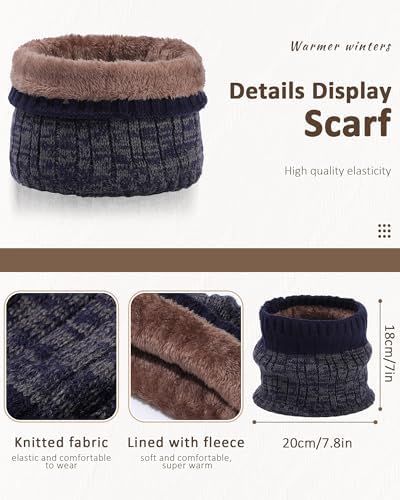 WELROG Children's Winter Hat Scarf Gloves For Boys Girls Winter Hats Scarfs Set For Children 4-15 Years Warm Outdoor Hat And Scarf For Kids Winter Ski Suit