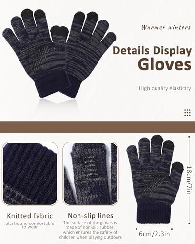 WELROG Children's Winter Hat Scarf Gloves For Boys Girls Winter Hats Scarfs Set For Children 4-15 Years Warm Outdoor Hat And Scarf For Kids Winter Ski Suit