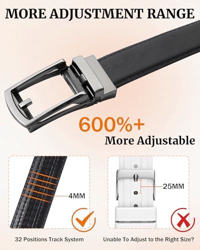 WELROG Kids Leather Ratchet Belt For Boys - Boys Black Belt With Metal Buckle School Uniform Belt For Kids Age 6-16 Kids Brown Belt Age 9 Childs Belt