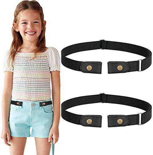 WERFORU Kids Elastic Belts No Buckle Stretch Belt for Boys and Girls Invisible Adjustable Elastic Buckle Free Belt for Jeans Pants