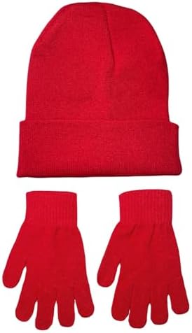 WESTEND CHOICE Boys Girls Hat and Gloves set Teenagers Winter Warm Magic Gloves Knitted Kids Unisex Gloves and Hat Set age 8-12