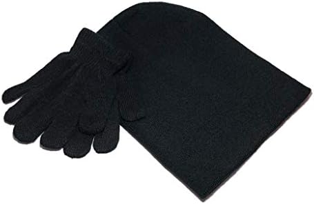 WESTEND CHOICE Kids Hat And Gloves Set Unisex Boys Girls Winter Warm Magic Gloves Knitted Beanie Hat School Age 3-7