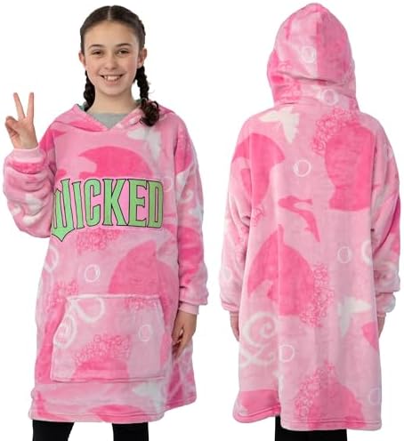 Wicked Reversible Hoodie Blanket Glinda And Elphaba Girls And Womens Blanket Hoodie