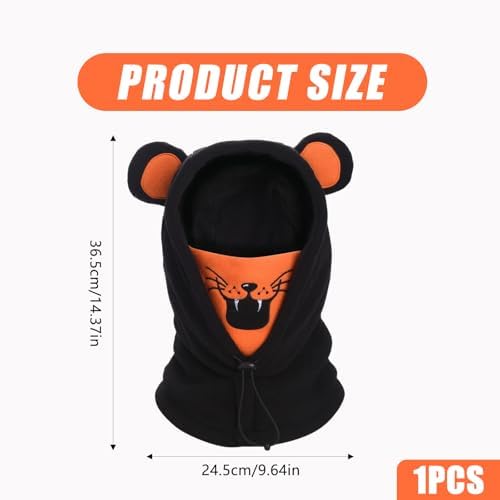 Winter Balaclava Face Mask For Kids Warm Hat Scarf Windproof Thermal Neck Warmer Hood Ski Mask Cover Black