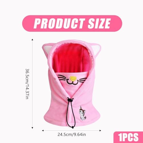 Winter Balaclava Face Mask For Kids Winter Warm Hat Scarf Windproof Thermal Balaclavas Winter Neck Warmer Hood Winter Face Cover Windproof Ski Mask Face Cover Hood Hat Neck Warmer For 1-4 Years Pink