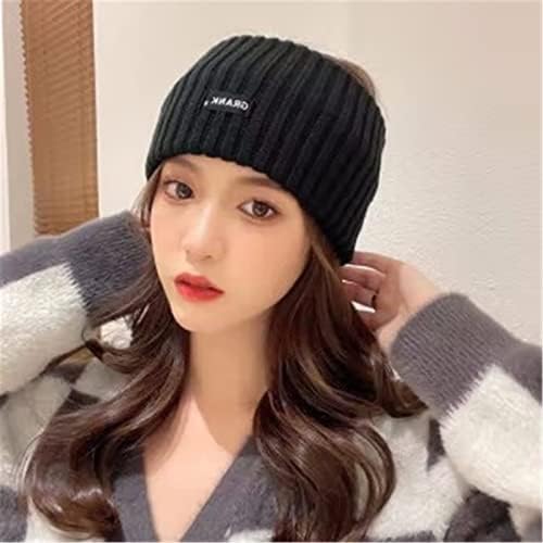 Winter Soft Thermal Headbands Vintage Hair Band Knitted Hair Band Men's And Women's Autumn And Winter Wide Brimmed Hair Band Headband Outdoor Sports Warm Hair Band (Color : Noir Size : 15x11cm)
