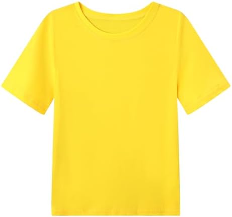 WinZero Kid's Cotton T-Shirt Crew Neck Girls Boys T Shirts Summer Short School Tee Tops For Children 5-13 Years 2 Pack