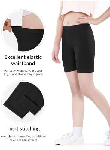 Witwot 3 Pack Girls Cycling Shorts Cotton Short For Teens Kids Dance Bike 5-14 Years