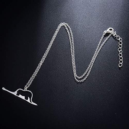 WLLAY Little Prince Elephant Necklace Elephant In A Snake Charm Necklace (Silver)