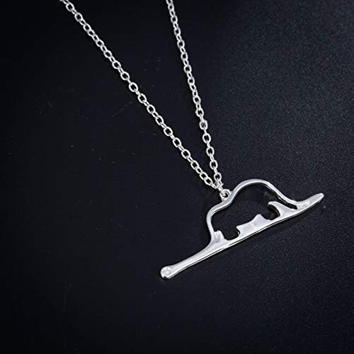 WLLAY Little Prince Elephant Necklace Elephant In A Snake Charm Necklace (Silver)