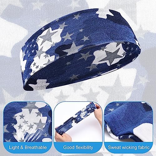 WLLHYF Kids Sports Headbands 4 Pack Athletic Sweatbands Headband For Boys Camouflage Sport Headband Sweat Absorbing Elastic Hairband